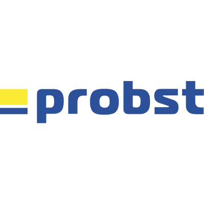 The image shows the Probst logo, featuring a blue text design with a yellow accent, against a white background.